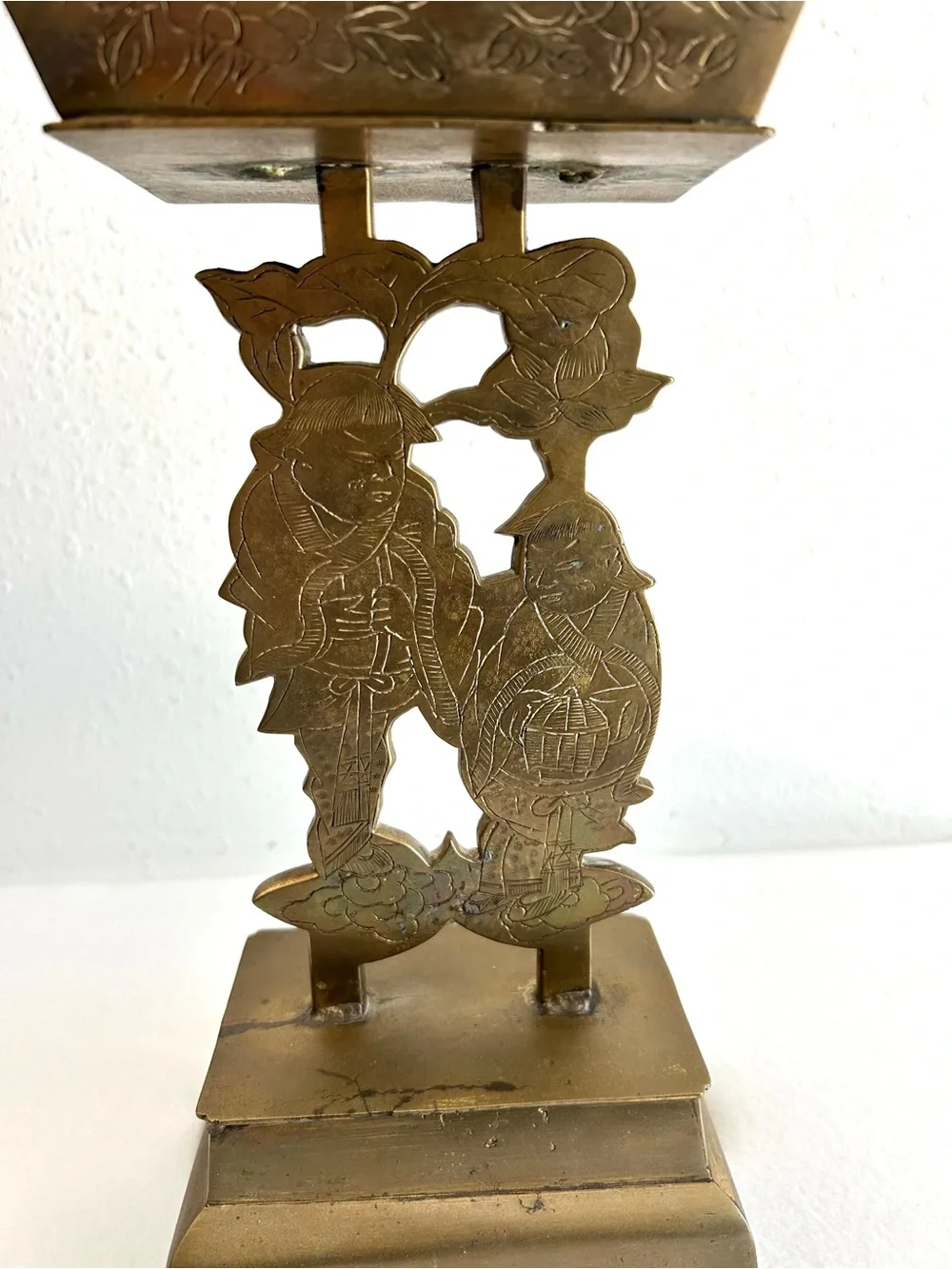 Vintage Ornate Brass Asian Chinese Candelabra 7 Candle Holders Heavy 24